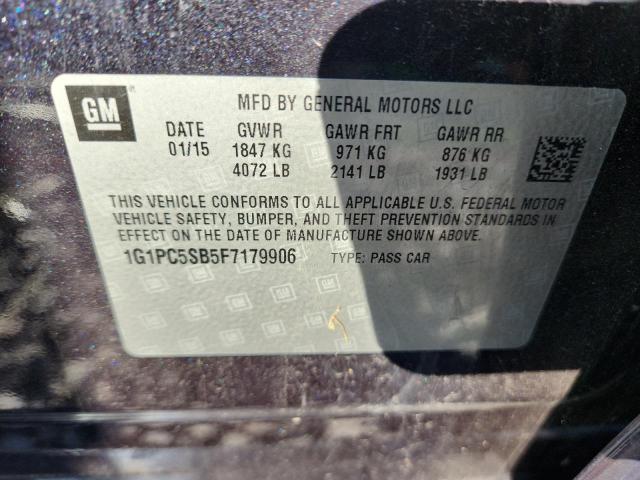 2015 CHEVROLET CRUZE LT 1G1PC5SB5F7179906