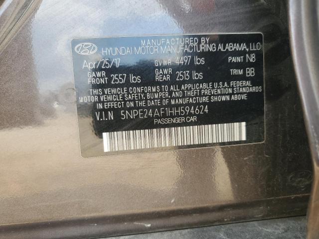 2017 HYUNDAI SONATA SE 5NPE24AF1HH594624