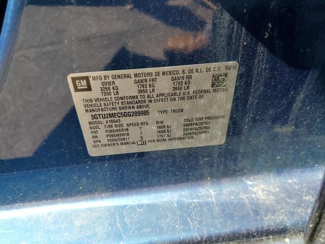 2016 GMC SIERRA K15 3GTU2MEC5GG289985