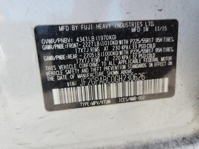 2016 SUBARU CROSSTREK JF2GPABC0GH230626