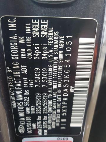 2019 KIA SORENTO SX - 5XYPKDA53KG541051