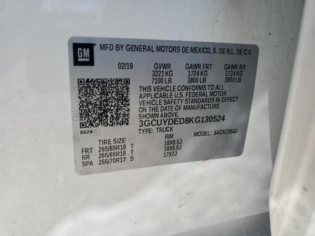 2019 CHEVROLET SILVERADO - 3GCUYDED8KG130524