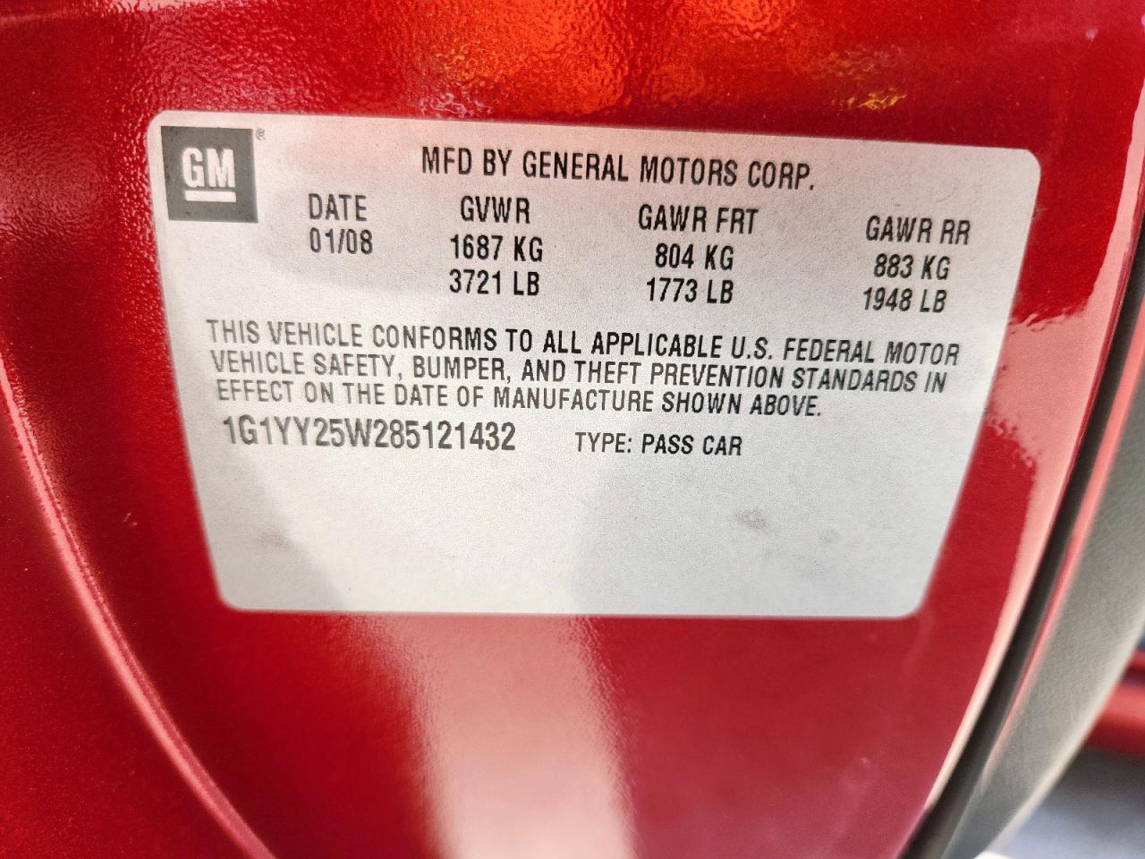 Lot #3282554890 2008 CHEVROLET CORVETTE