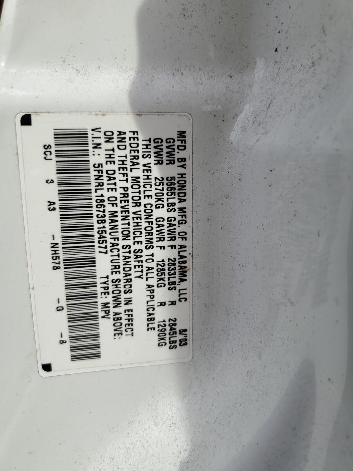 Lot #3274670782 2003 HONDA ODYSSEY EX