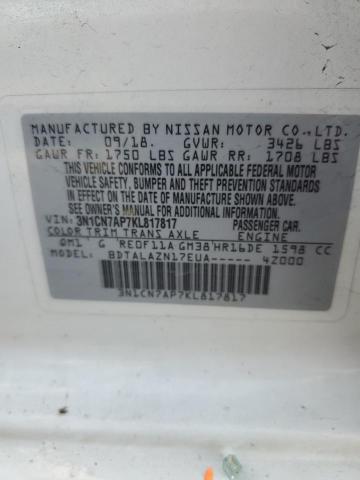 2019 NISSAN VERSA S 3N1CN7AP7KL817817
