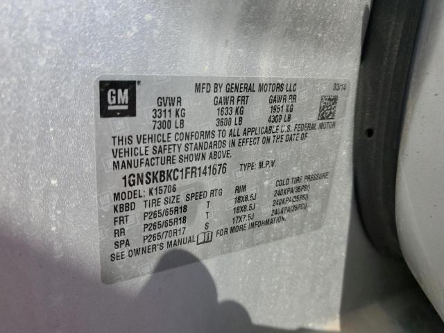 2015 CHEVROLET TAHOE K150 1GNSKBKC1FR141676