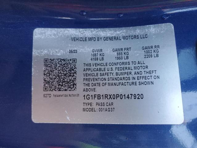 2023 CHEVROLET CAMARO LS - 1G1FB1RX0P0147920