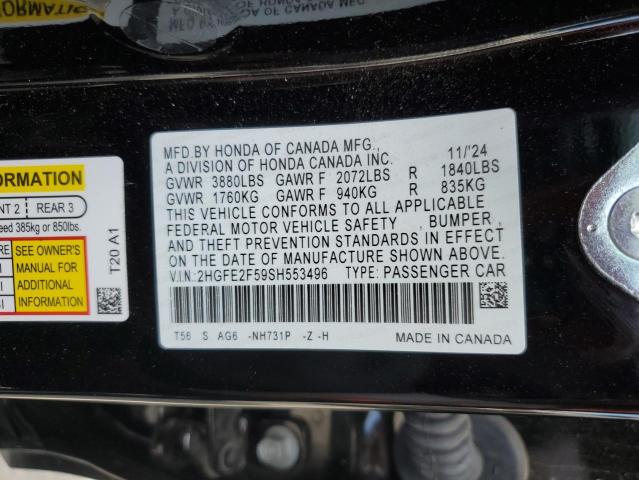 2025 HONDA CIVIC SPOR - 2HGFE2F59SH553496