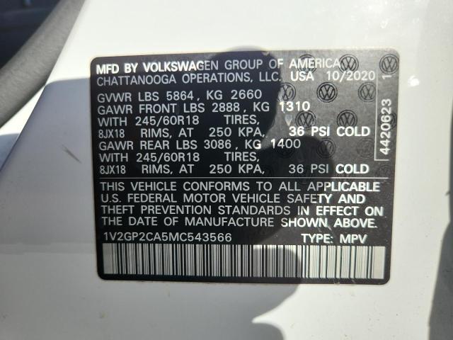 2021 VOLKSWAGEN ATLAS S 1V2GP2CA5MC543566