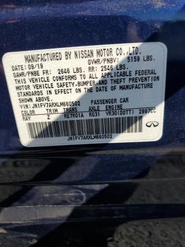 2020 INFINITI Q50 RED SPORT 400 JN1FV7ARXLM660502