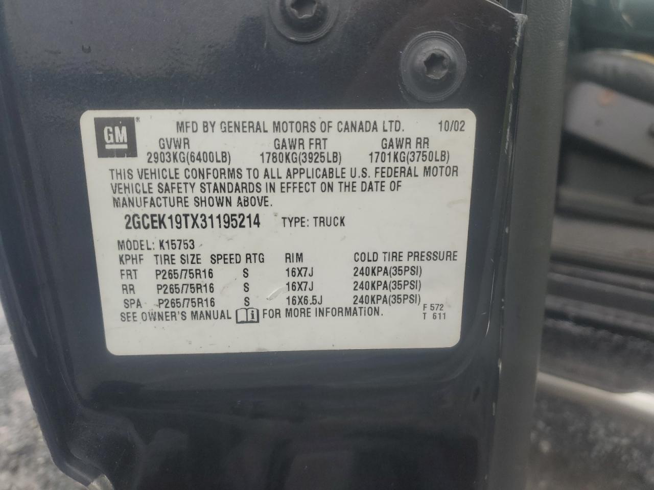 Lot #3301855024 2003 CHEVROLET SILVERADO