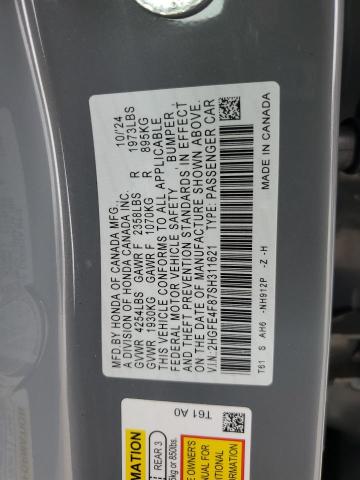 2025 HONDA CIVIC SPOR - 2HGFE4F87SH311621