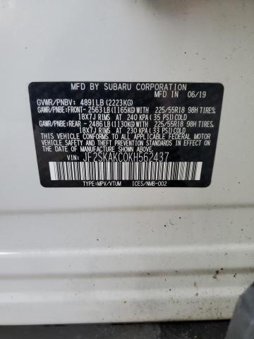 2019 SUBARU FORESTER S JF2SKAKC0KH562437