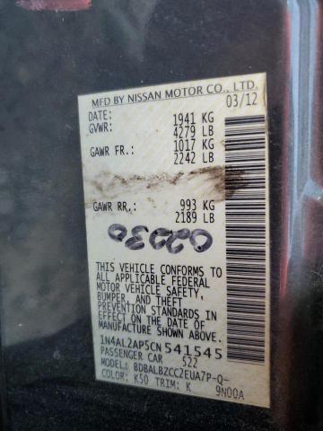 2012 NISSAN ALTIMA BAS - 1N4AL2AP5CN541545