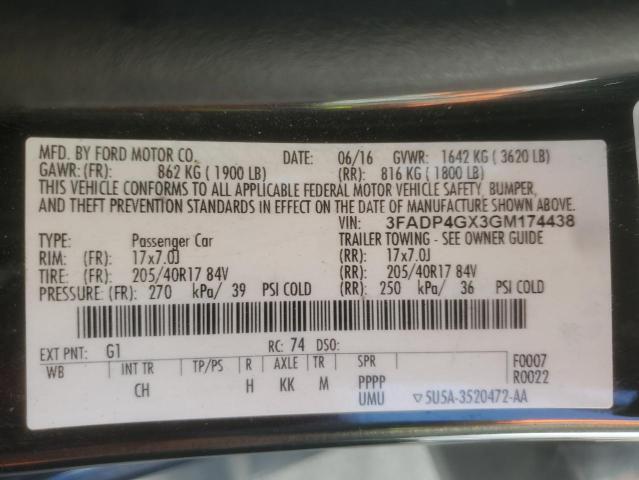 2016 FORD FIESTA ST 3FADP4GX3GM174438