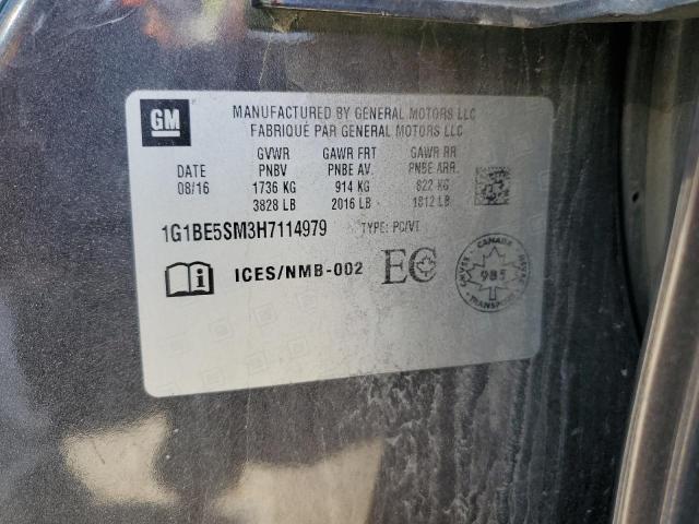 2017 CHEVROLET CRUZE LT 1G1BE5SM3H7114979