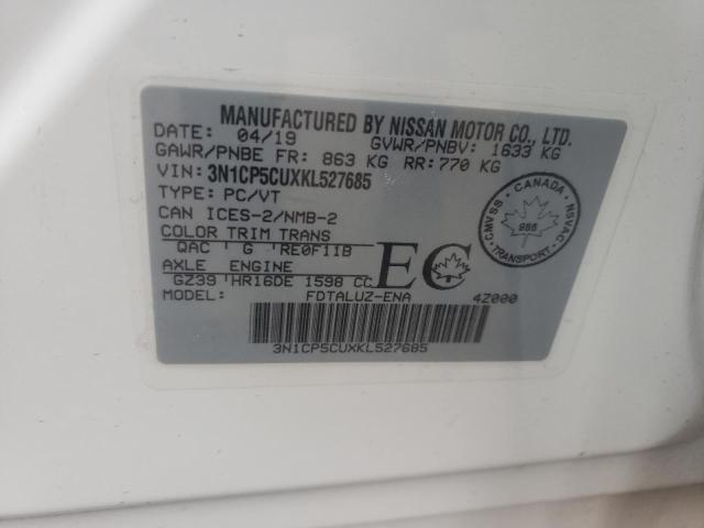 2019 NISSAN KICKS S - 3N1CP5CUXKL527685