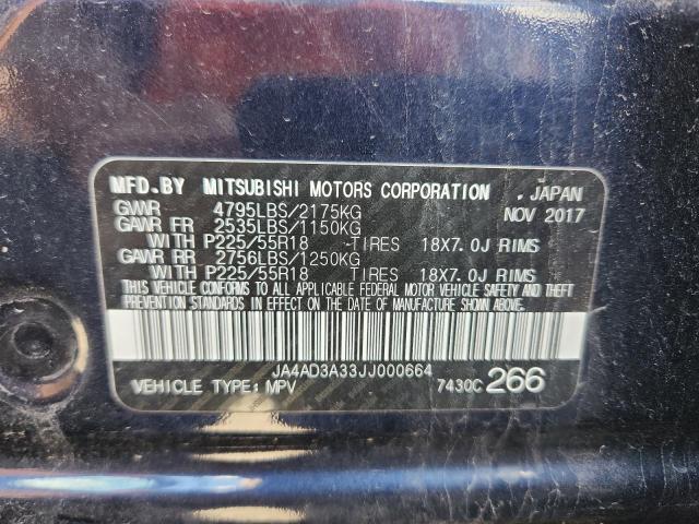 2018 MITSUBISHI OUTLANDER JA4AD3A33JJ000664