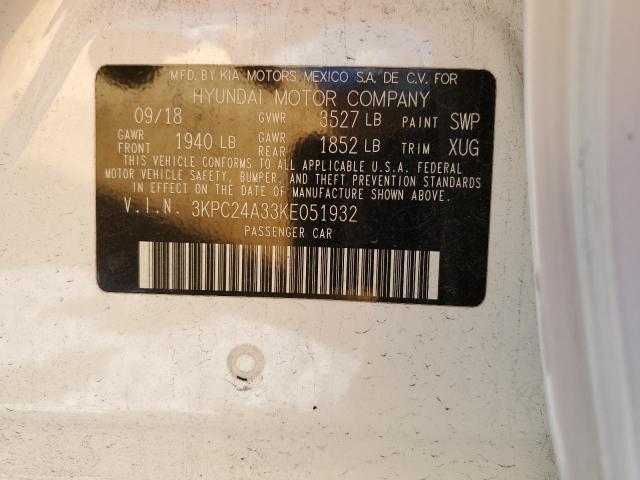 2019 HYUNDAI ACCENT SE 3KPC24A33KE051932