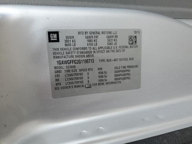 2016 CHEVROLET EXPRESS G2 - 1GAWGFFG2G1196713