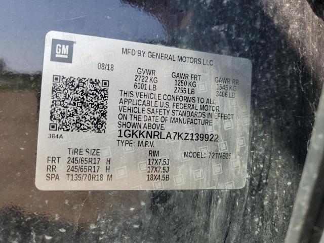 2019 GMC ACADIA SLE 1GKKNRLA7KZ139922