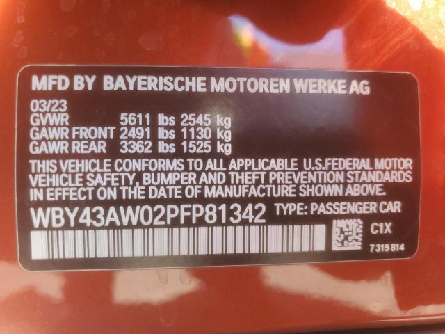 2023 BMW I4 EDRIVE WBY43AW02PFP81342