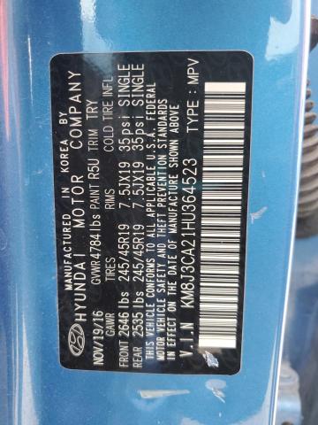 2017 HYUNDAI TUCSON LIM KM8J3CA21HU364523