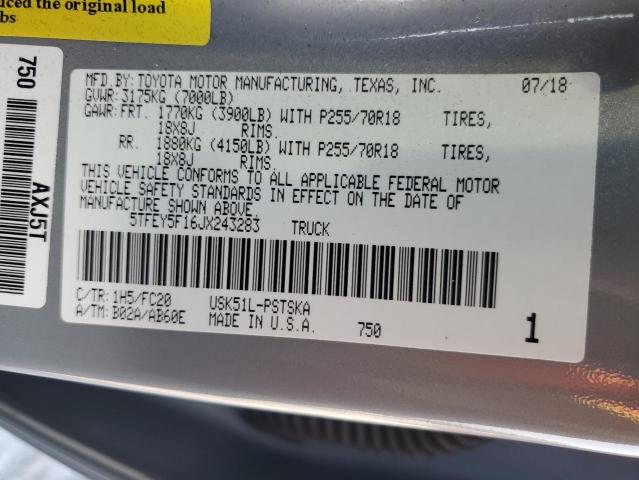 2018 TOYOTA TUNDRA CRE 5TFEY5F16JX243283
