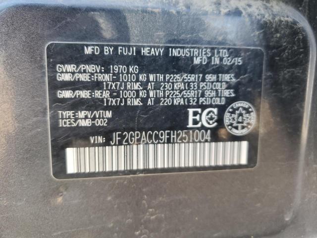 2015 SUBARU XV CROSSTR JF2GPACC9FH251004