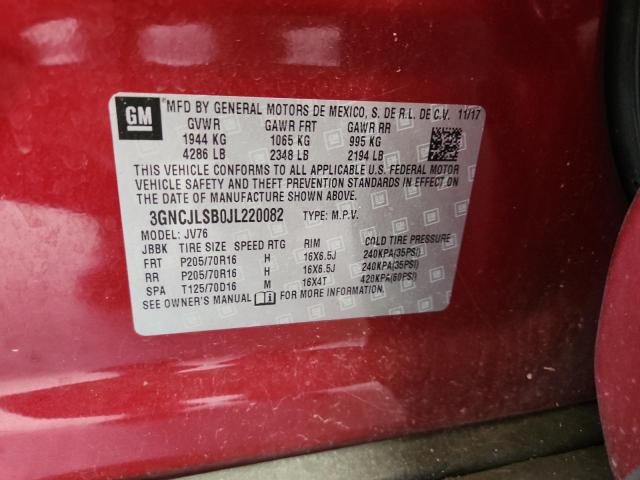 2018 CHEVROLET TRAX 1LT 3GNCJLSB0JL220082
