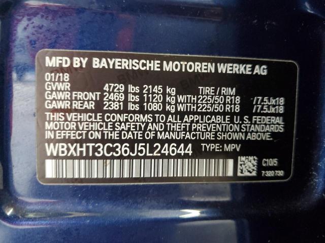 2018 BMW X1 XDRIVE2 WBXHT3C36J5L24644