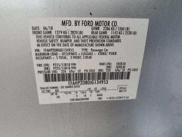 2018 FORD TAURUS SE 1FAHP2D80JG134953