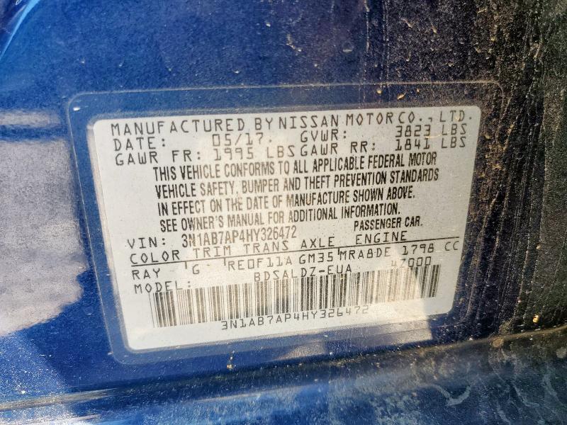 2017 NISSAN SENTRA 3N1AB7AP4HY326472
