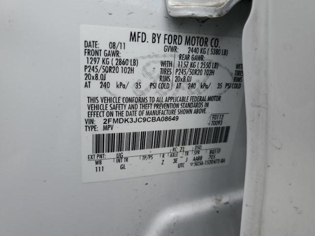 2012 FORD EDGE SEL - 2FMDK3JC9CBA08649