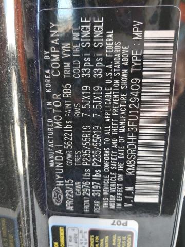 2015 HYUNDAI SANTA FE GLS KM8SRDHF3FU129409