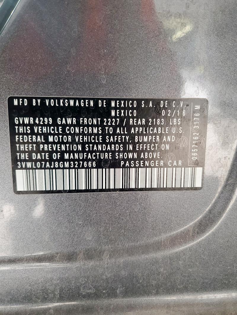 2016 VOLKSWAGEN JETTA SEL 3VWL07AJ8GM327666