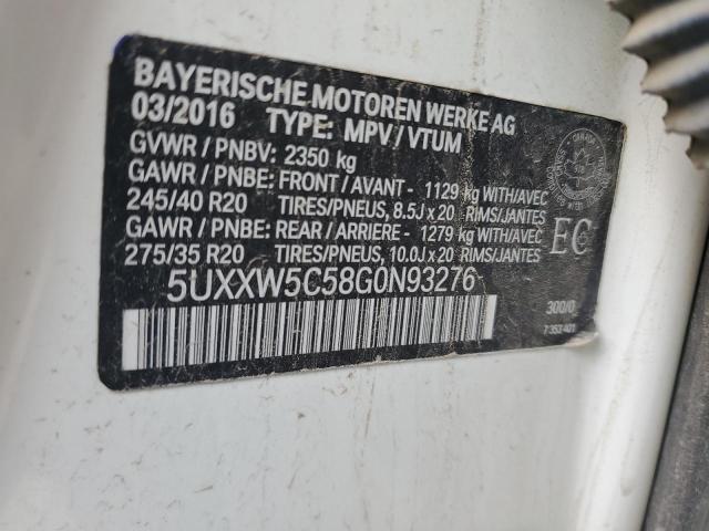 2016 BMW X4 XDRIVE3 5UXXW5C58G0N93276