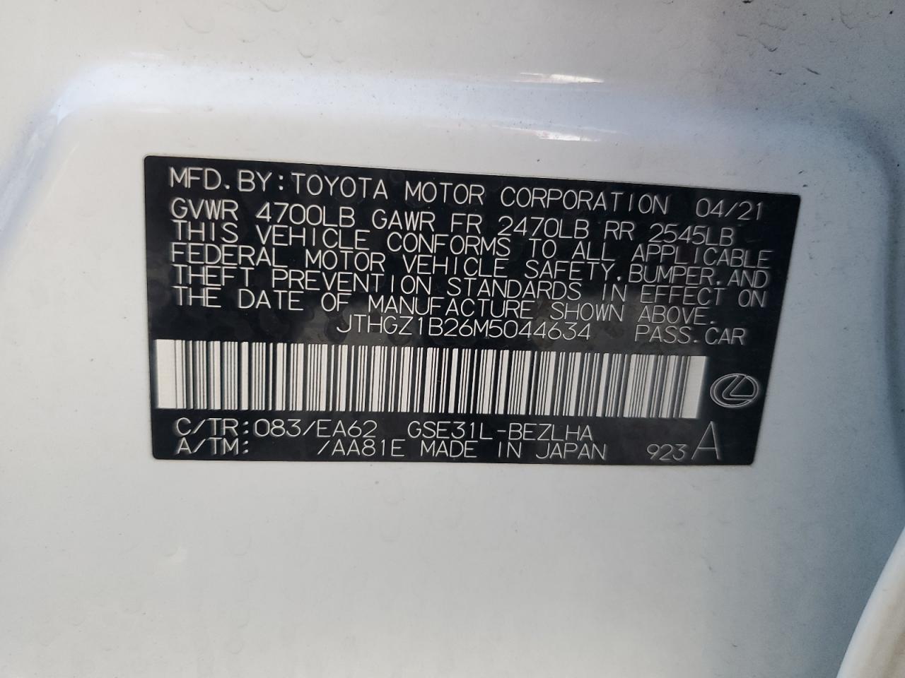 LEXUS IS 350 F SPORT