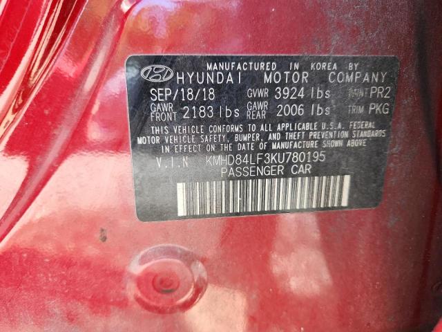 2019 HYUNDAI ELANTRA SE KMHD84LF3KU780195