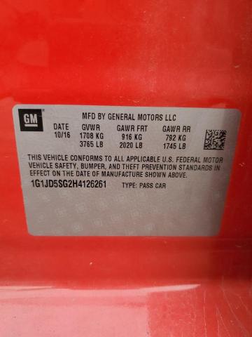 2017 CHEVROLET SONIC LT 1G1JD5SG2H4126261
