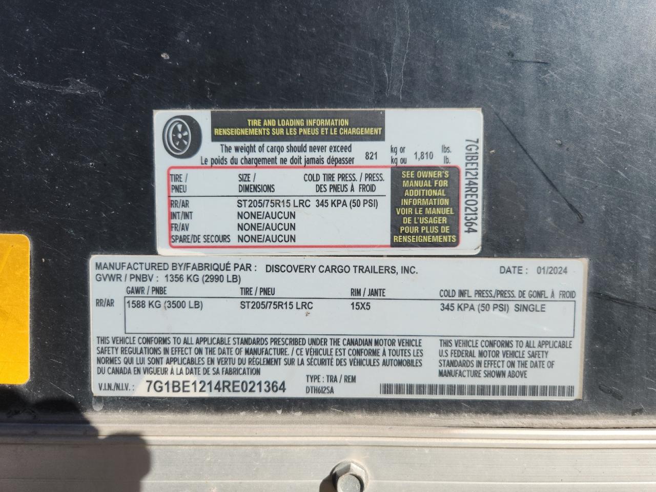 Lot #3259112119 2024 DISCOVERY TRAILER