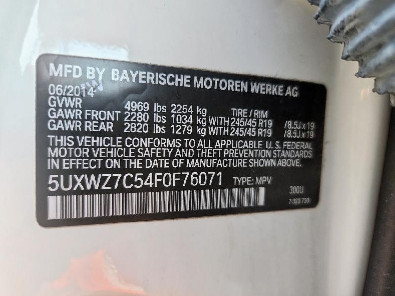2015 BMW X3 SDRIVE2 5UXWZ7C54F0F76071