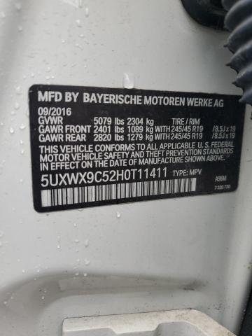 2017 BMW X3 XDRIVE2 5UXWX9C52H0T11411