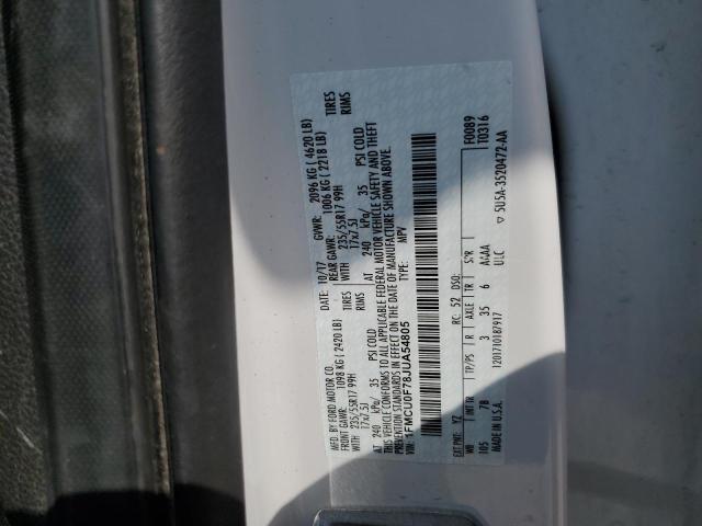 2018 FORD ESCAPE S - 1FMCU0F78JUA54805