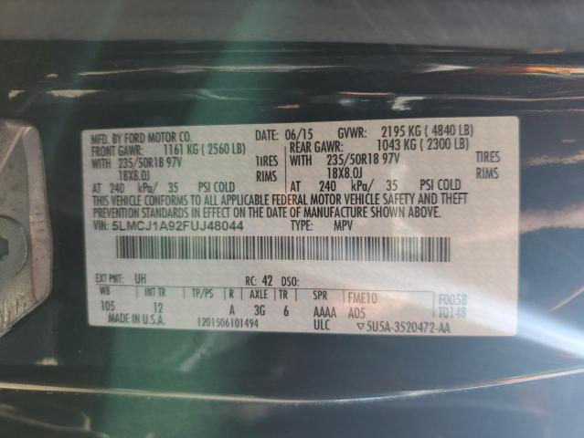 2015 LINCOLN MKC 5LMCJ1A92FUJ48044