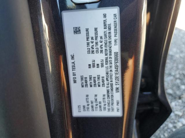 2025 TESLA MODEL 3 5YJ3E1EA4SF938660