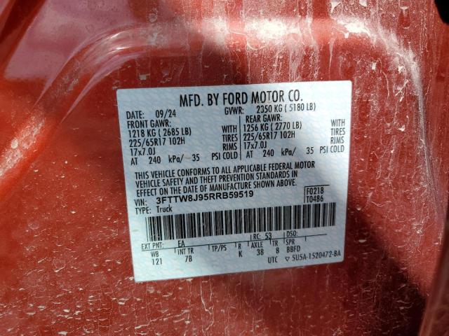 2024 FORD MAVERICK XLT 3FTTW8J95RRB59519