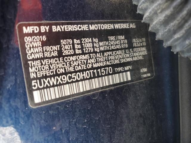 2017 BMW X3 XDRIVE2 5UXWX9C50H0T11570