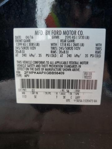 2016 FORD EDGE SPORT - 2FMPK4APXGBB58409