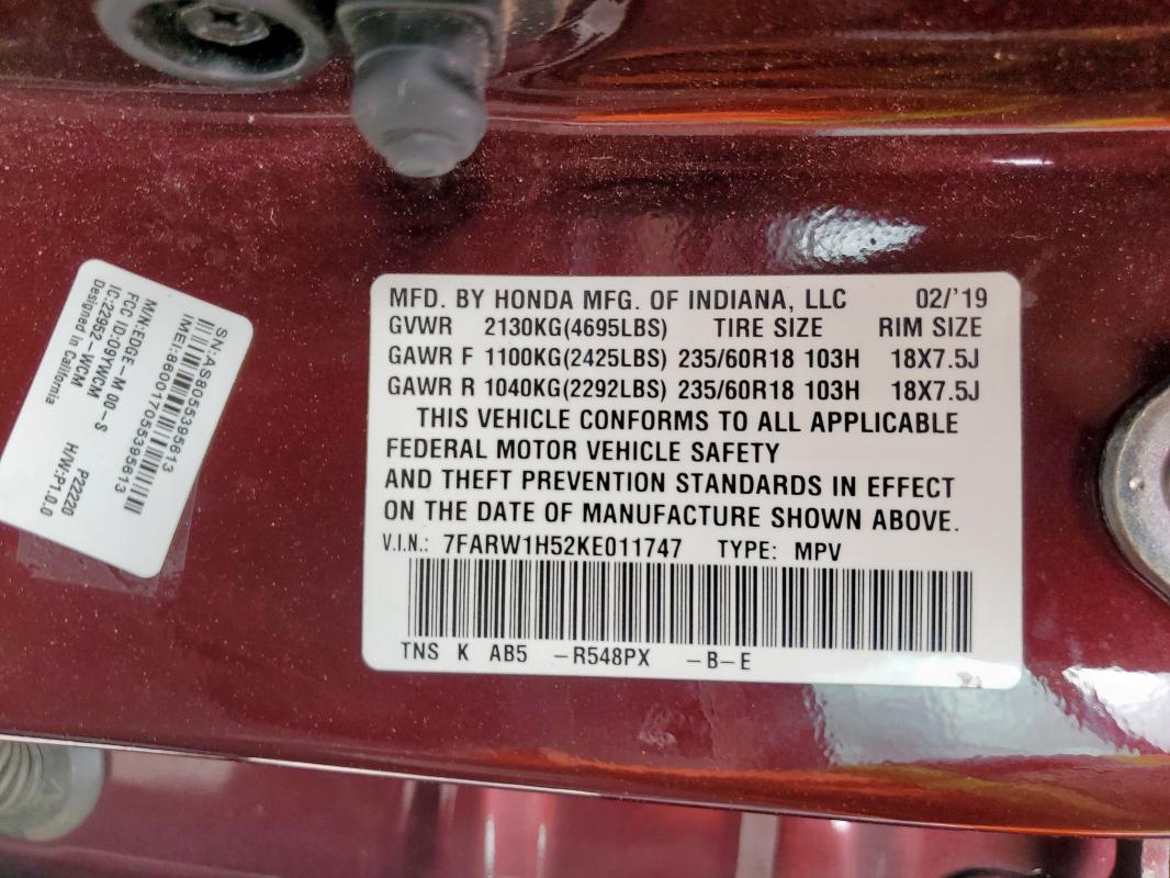 2019 HONDA CR-V EX #3290503483